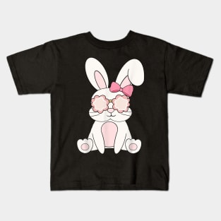 Retro Groovy Easter Rabbit Bunny Happy Easter Day Cute Bunny Kids T-Shirt